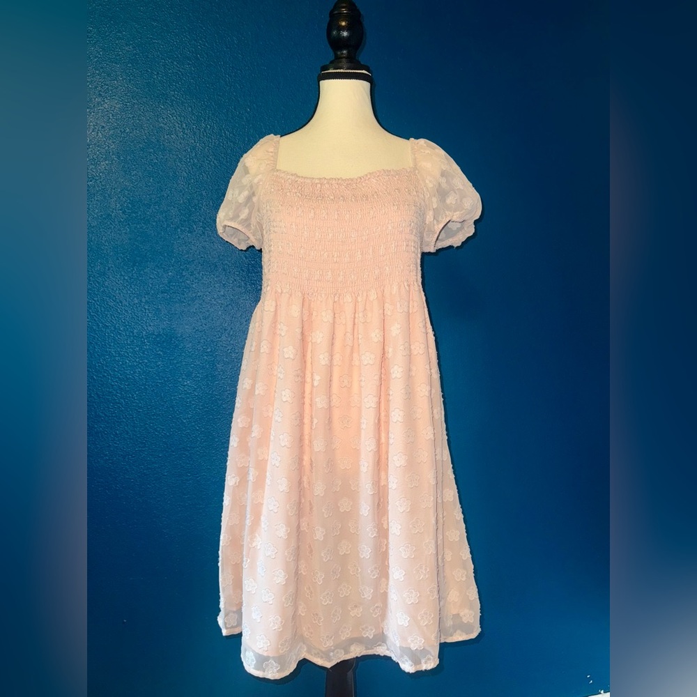 dELiA*s Pink Babydoll Dress with Puff Sleeves